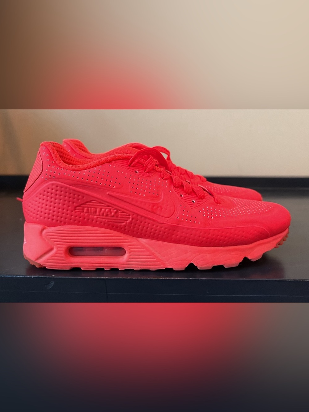 Nike Men's Sneakers Red Monochrome Air Max Style
